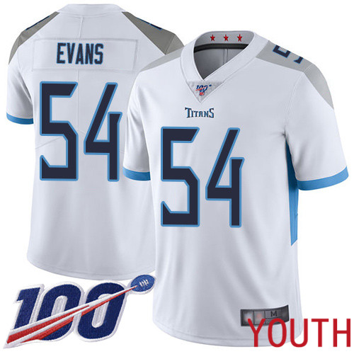 Tennessee Titans Limited White Youth Rashaan Evans Road Jersey NFL Football 54 100th Season Vapor Untouchable